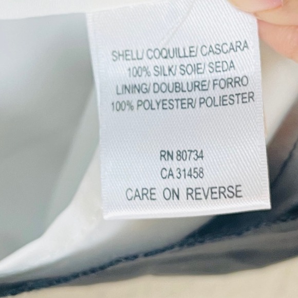 BCBGMAXAZRIA White Babydoll Black Polka Dot Flowy Ruffle Silk Blouse MEDIUM - Picture 10 of 10